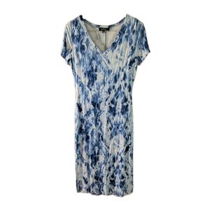 Lulu's Dress Maxi Tie Dye Short Sleeve Size Medium Blue